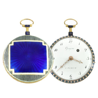 French 18 carat gold and enamel verge pocket watch Circa 1790