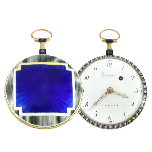 French 18 carat gold and enamel verge pocket watch Circa 1790 French 18 carat gold and enamel verge pocket watch Circa 1790