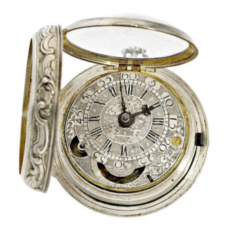 English repoussé verge watch with mock pendulum Circa 1720