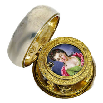 English repoussé verge watch with mock pendulum Circa 1720