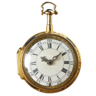 English gold enamel repeating verge watch Circa 1760