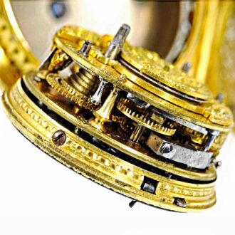 English gold enamel repeating verge watch Circa 1760