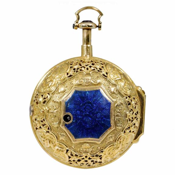 English gold enamel repeating verge watch Circa 1760 English gold enamel repeating verge watch Circa 1760