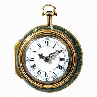 English gold enamel repeating verge watch Circa 1760