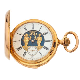 Heavy Swiss gold minute repeater with Jacquemart Circa 1895