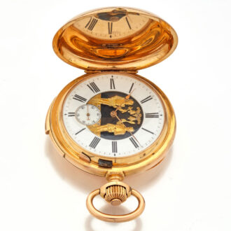 Heavy Swiss gold minute repeater with Jacquemart Circa 1895
