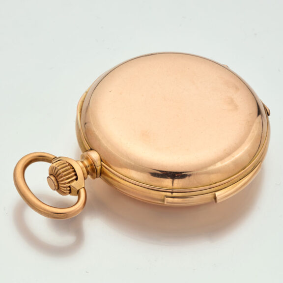 Heavy Swiss gold minute repeater with Jacquemart Circa 1895 Heavy Swiss gold minute repeater with Jacquemart Circa 1895