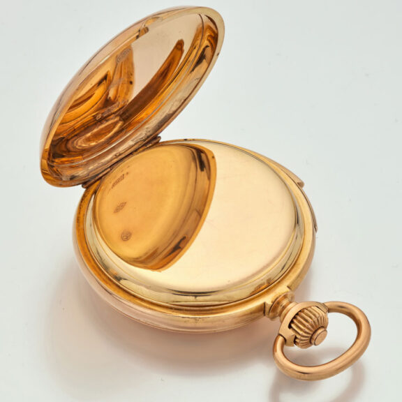 Heavy Swiss gold minute repeater with Jacquemart Circa 1895 Heavy Swiss gold minute repeater with Jacquemart Circa 1895