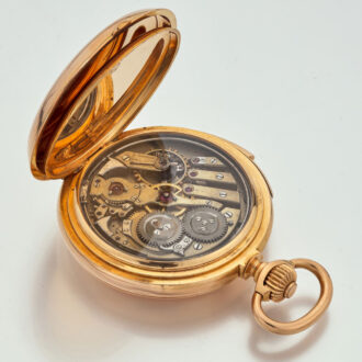 Heavy Swiss gold minute repeater with Jacquemart Circa 1895