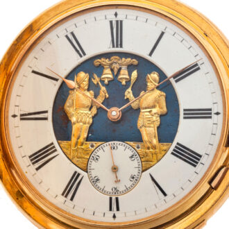 Heavy Swiss gold minute repeater with Jacquemart Circa 1895