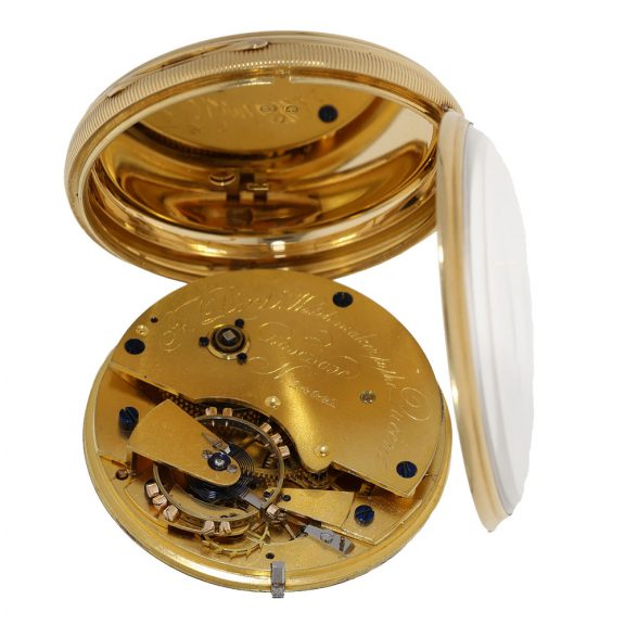 Fine English 18 carat gold open faced chronometer Circa 1874 Fine English 18 carat gold open faced chronometer Circa 1874