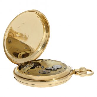English 18 carat gold chronometer with special winding Circa 1875