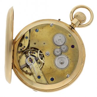 English 18 carat gold chronometer with special winding Circa 1875