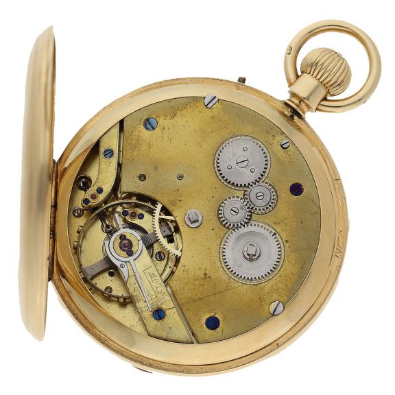 English 18 carat gold chronometer with special winding Circa 1875 English 18 carat gold chronometer with special winding Circa 1875