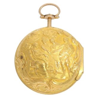 English pair cased repoussé verge with chatelaine Circa 1788