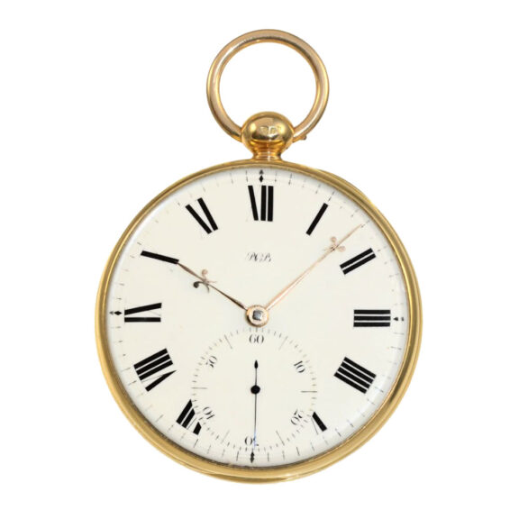 English interesting gold pocket watch with gold lever Circa 1817