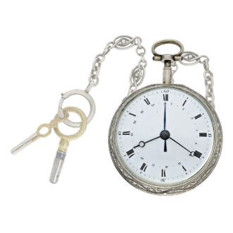 French self-striking silver coach clock with date Circa 1780