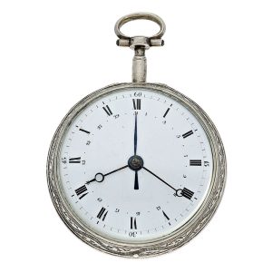 French self-striking silver coach clock with date Circa 1780