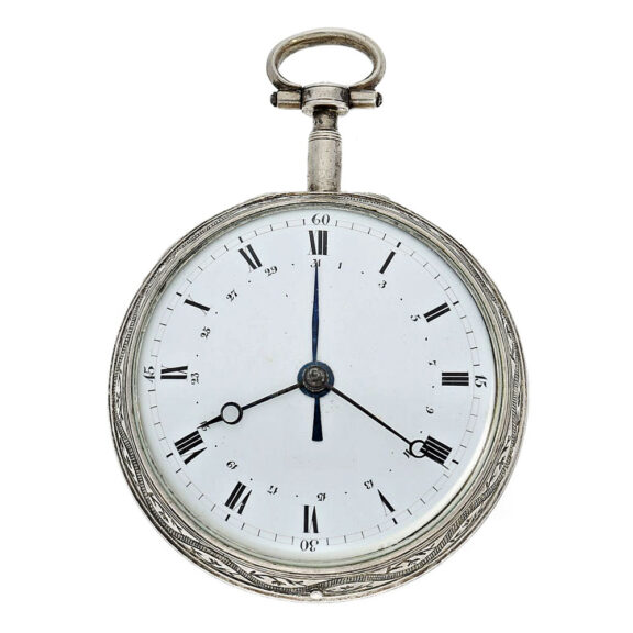 French self-striking silver coach clock with date Circa 1780