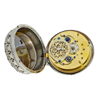 French self-striking silver coach clock with date Circa 1780