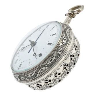 French self-striking silver coach clock with date Circa 1780