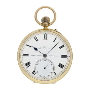 English 18 carat gold deck chronometer with carrousel Circa 1897