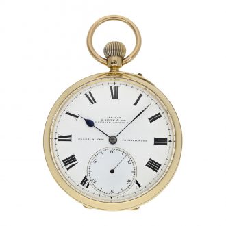 English 18 carat gold deck chronometer with carrousel Circa 1897