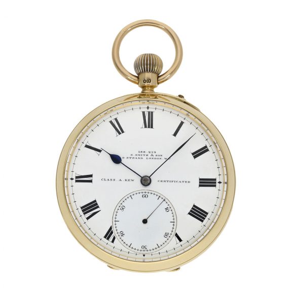 English 18 carat gold deck chronometer with carrousel Circa 1897