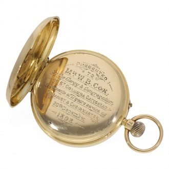 English 18 carat gold deck chronometer with carrousel Circa 1897