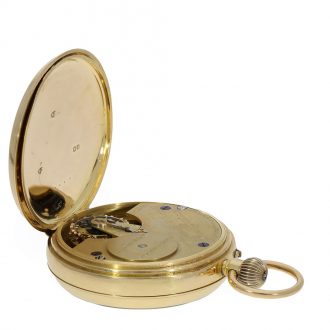 English 18 carat gold deck chronometer with carrousel Circa 1897