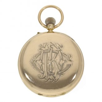 English 18 carat gold deck chronometer with carrousel Circa 1897