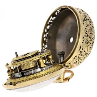 English pair cased repoussé verge repeating watch Circa 1710