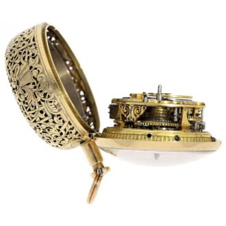 English pair cased repoussé verge repeating watch Circa 1710