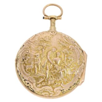 English pair cased repoussé verge repeating watch Circa 1710