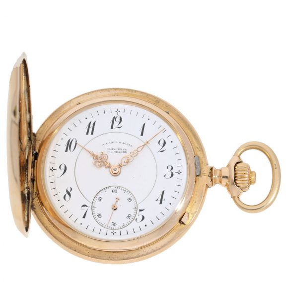 German very fine 18 Carat gold full hunter cased watch Circa 1903