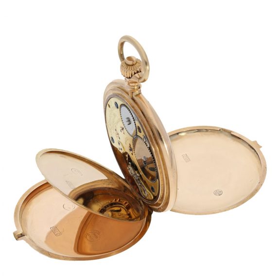 German very fine 18 Carat gold full hunter cased watch Circa 1903 German very fine 18 Carat gold full hunter cased watch Circa 1903