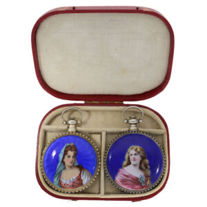Swiss pair of enamelled watches for the Chinese market Circa 1880