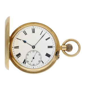 English gold lever deck watch with carrousel Circa 1901