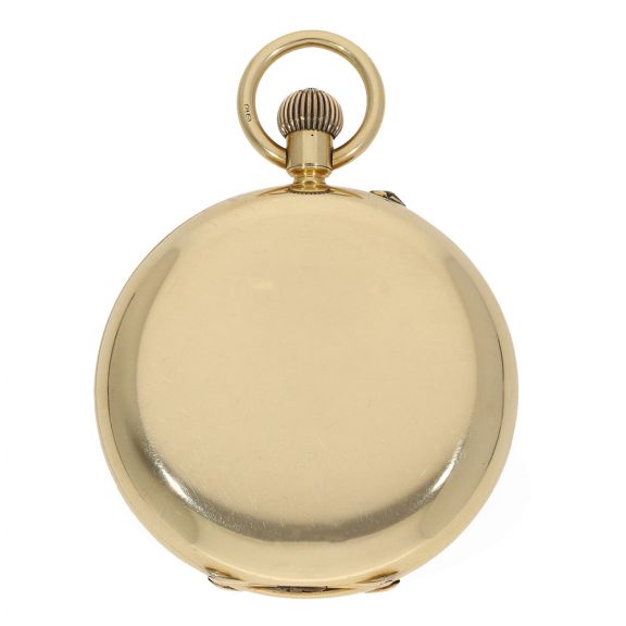 English gold lever deck watch with carrousel Circa 1901 English gold lever deck watch with carrousel Circa 1901