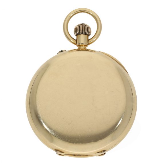 English gold lever deck watch with carrousel Circa 1901 English gold lever deck watch with carrousel Circa 1901