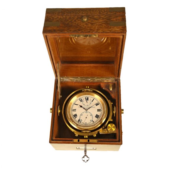 Swiss brass small two day chronometer with archives extract Circa 1915
