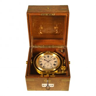 Swiss brass small two day chronometer with archives extract Circa 1915
