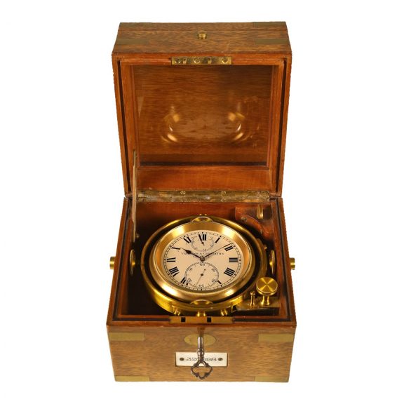 Swiss brass small two day chronometer with archives extract Circa 1915 Swiss brass small two day chronometer with archives extract Circa 1915