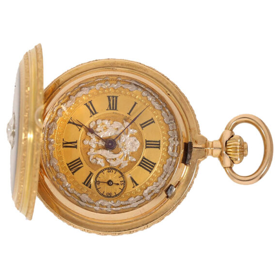 Swiss 18 carat gold very fine neo Renaissance watch Circa 1880