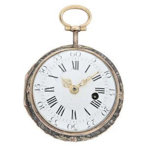 French decorative verge pocket watch with chatelaine Circa 1750
