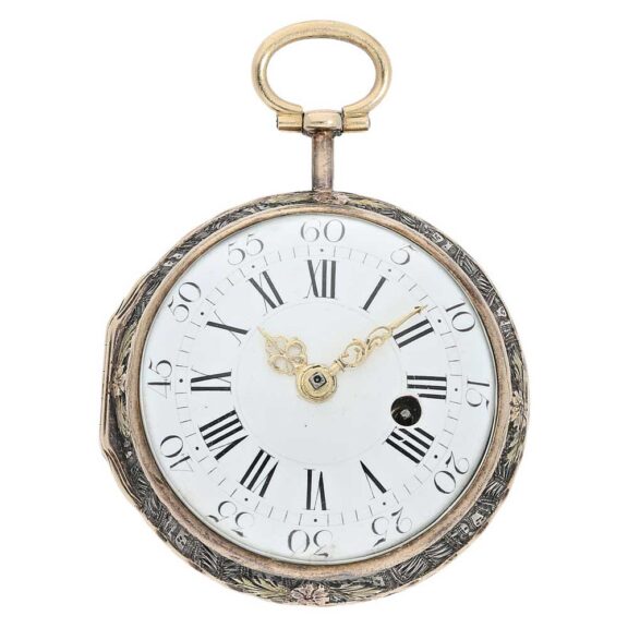 French decorative verge pocket watch with chatelaine Circa 1750 French decorative verge pocket watch with chatelaine Circa 1750