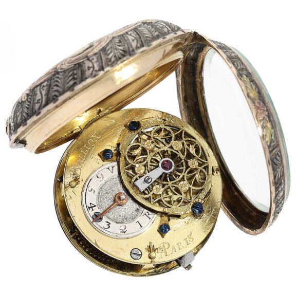 French decorative verge pocket watch with chatelaine Circa 1750 French decorative verge pocket watch with chatelaine Circa 1750