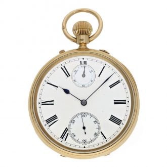 English 18K gold deck chronometer with power reserve Circa 1887