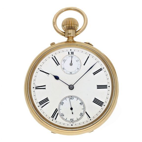 English 18K gold deck chronometer with power reserve Circa 1887