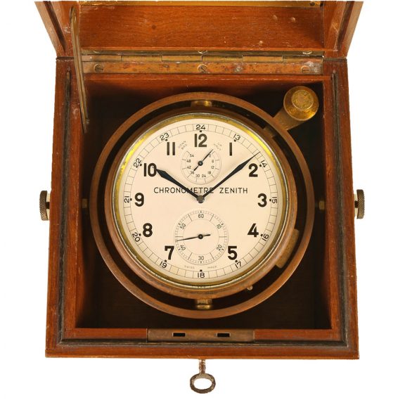 Swiss marine chronometer with stoppable seconds Circa 1930